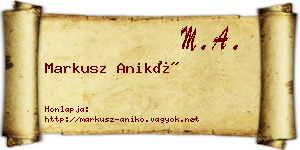Markusz Anikó névjegykártya